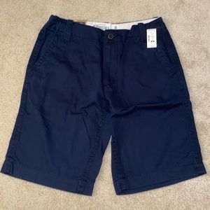 NWT Men’s Aeropostale Longer Length Flat Front Navy Blue Shorts